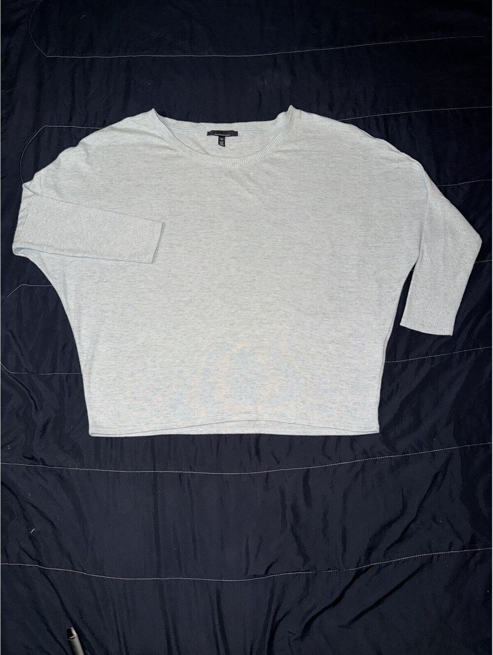 Women's Light Blue Long Sleeve Crop Top T-Shirt Size XL - Picture 1 of 7